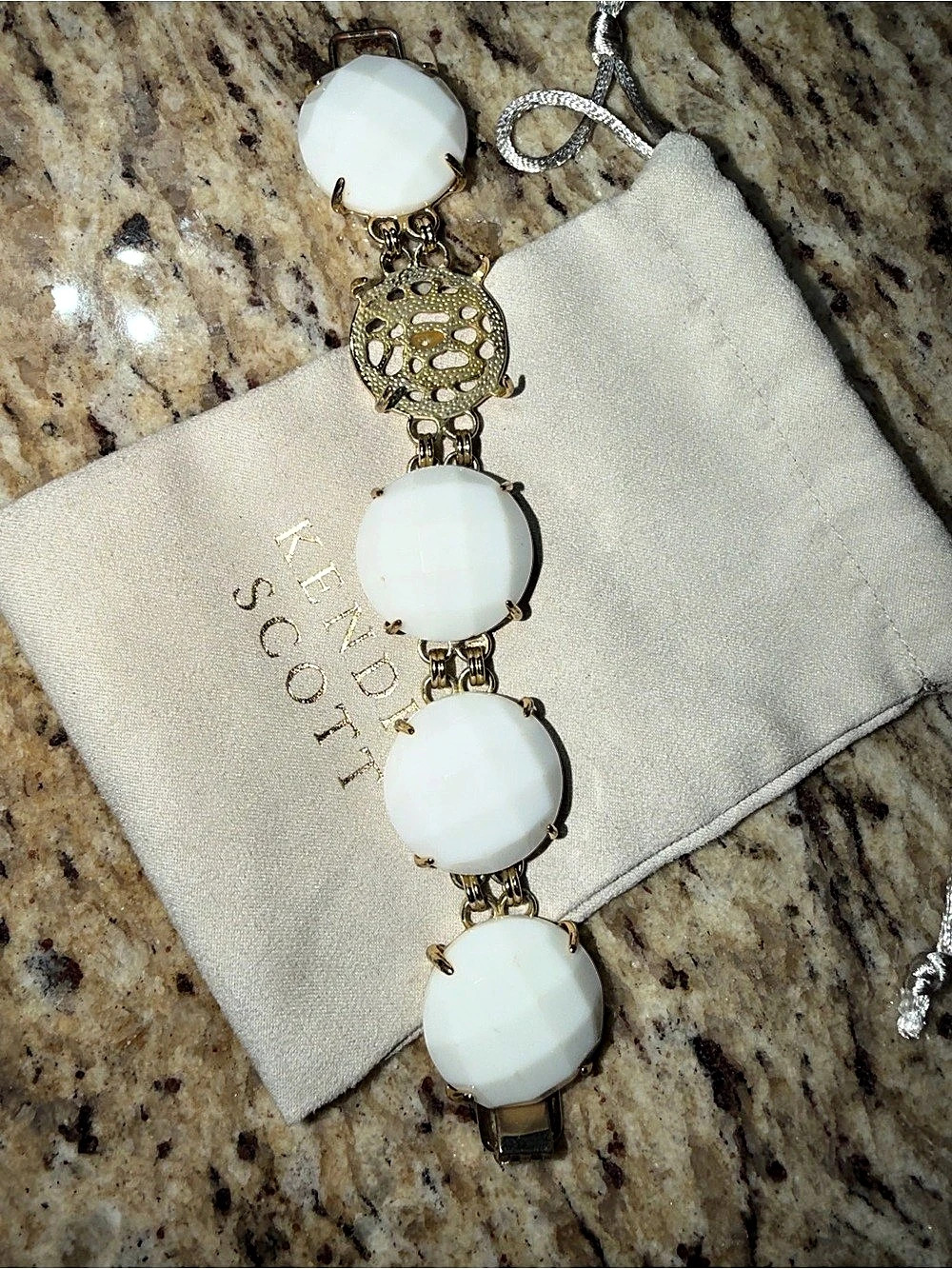 Kendra Scott White Beaded Link Bracelet